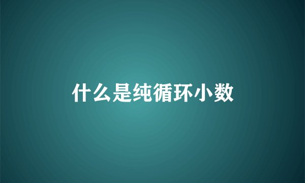 什么是纯循环小数