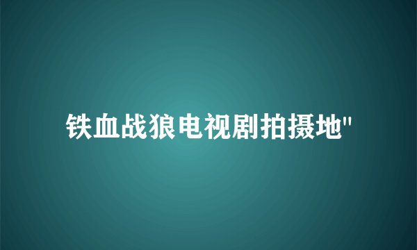 铁血战狼电视剧拍摄地