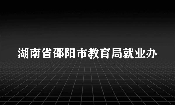湖南省邵阳市教育局就业办