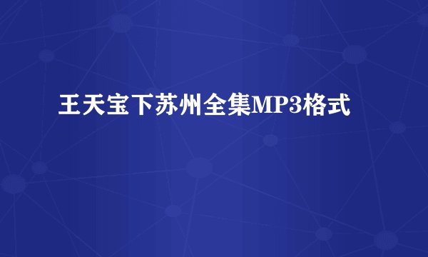 王天宝下苏州全集MP3格式