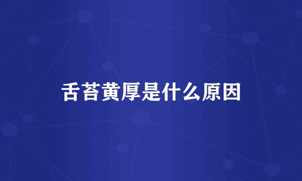 舌苔黄厚是什么原因