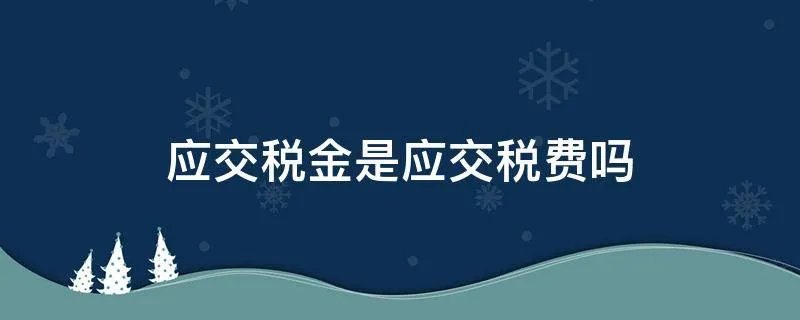 应交税金是应交税费吗