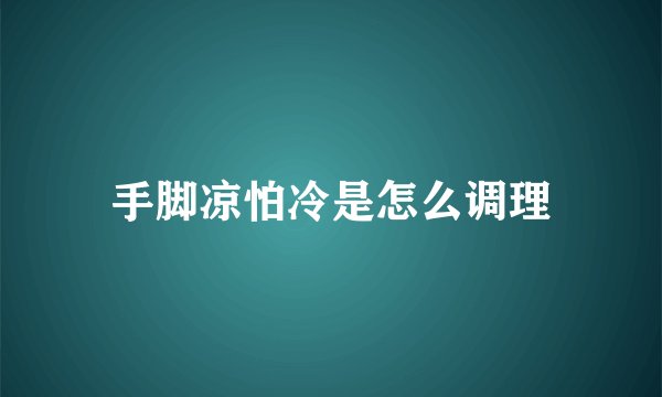 手脚凉怕冷是怎么调理