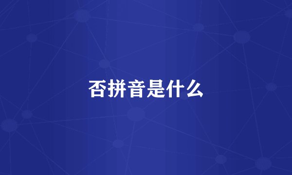 否拼音是什么