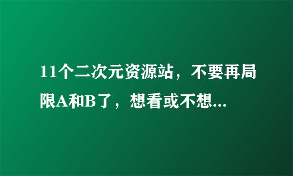 11个二次元资源站，不要再局限A和B了，想看或不想看的这里都有！