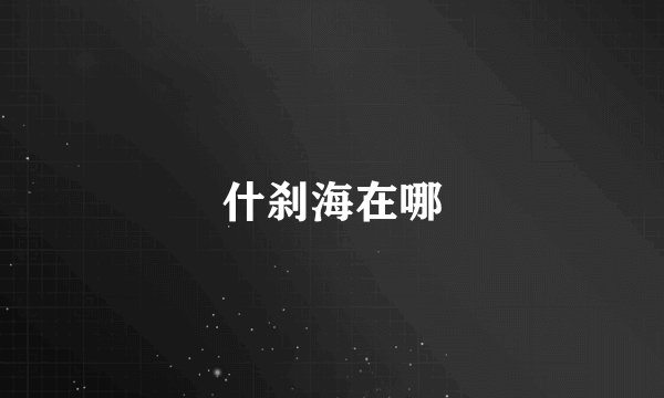 什刹海在哪