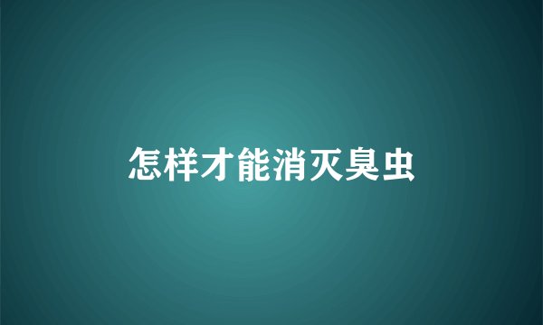 怎样才能消灭臭虫