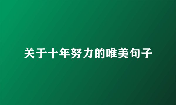 关于十年努力的唯美句子