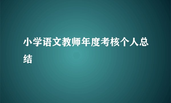 小学语文教师年度考核个人总结