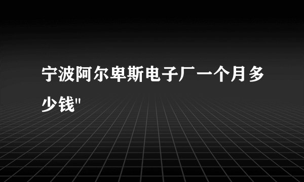 宁波阿尔卑斯电子厂一个月多少钱