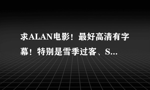 求ALAN电影！最好高清有字幕！特别是雪季过客、Something the Lord Made、Love Actually、