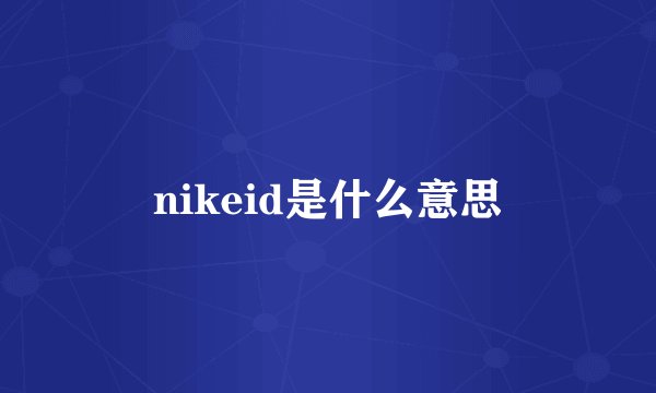 nikeid是什么意思