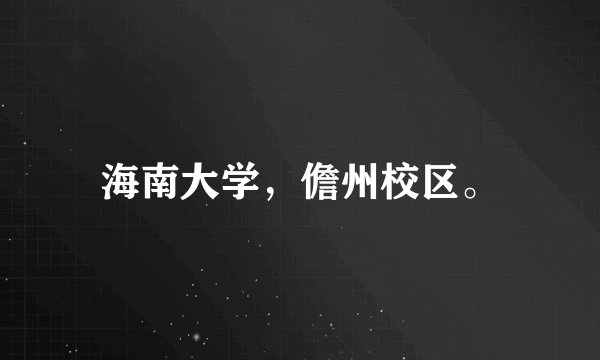 海南大学，儋州校区。