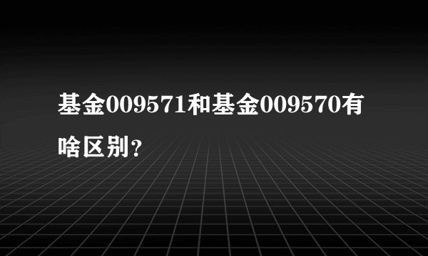 基金009571和基金009570有啥区别？