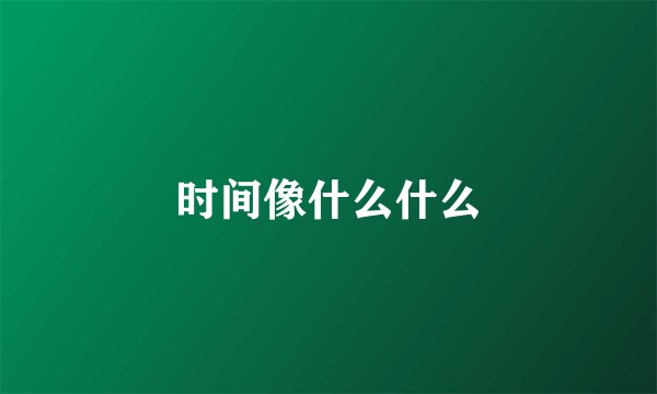 时间像什么什么