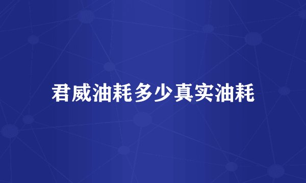 君威油耗多少真实油耗