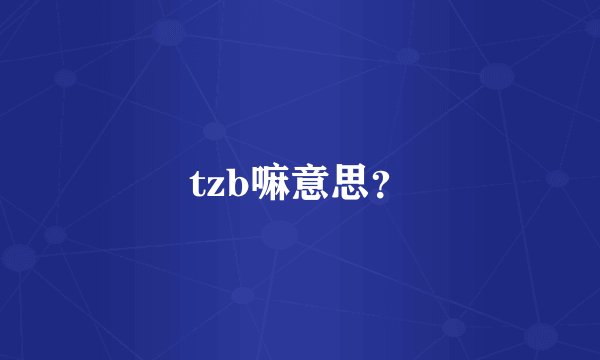 tzb嘛意思？