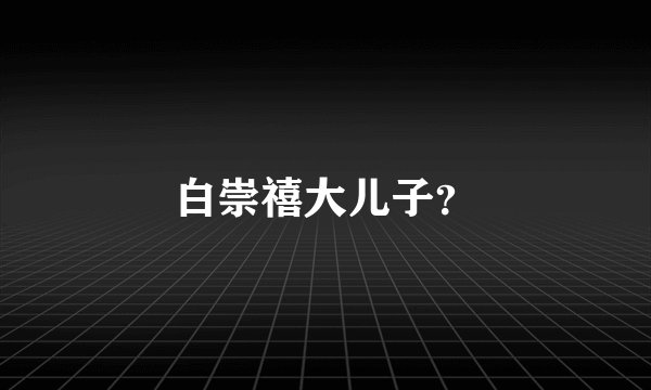 白崇禧大儿子？
