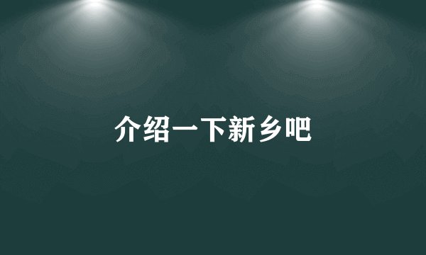 介绍一下新乡吧
