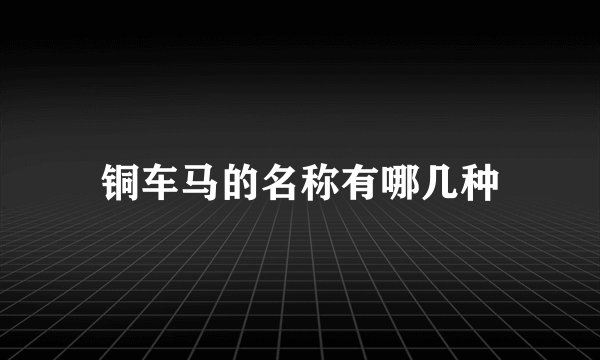 铜车马的名称有哪几种