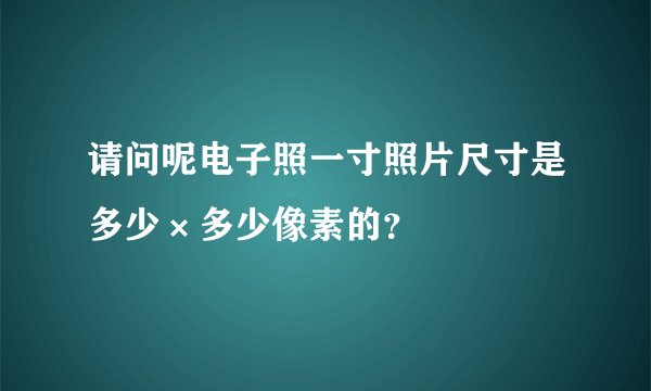 请问呢电子照一寸照片尺寸是多少×多少像素的?