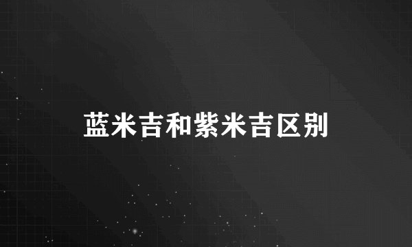 蓝米吉和紫米吉区别
