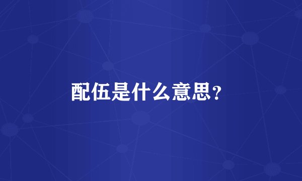 配伍是什么意思？