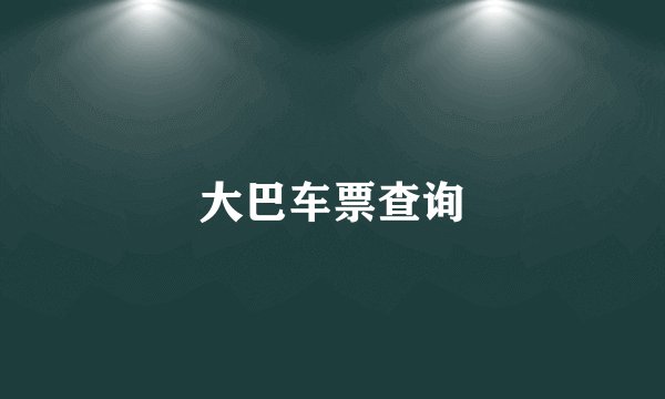 大巴车票查询