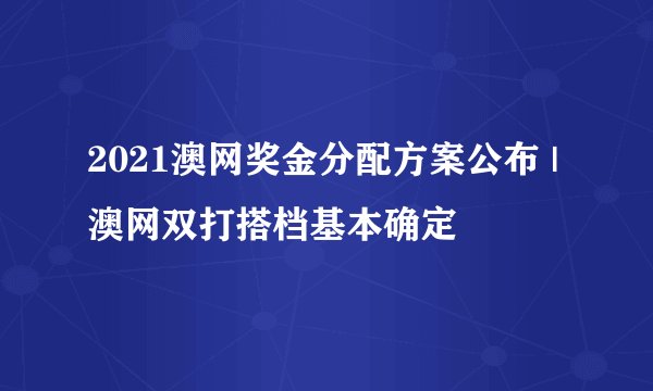 2021澳网奖金分配方案公布 | 澳网双打搭档基本确定