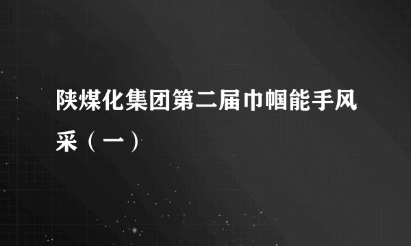 陕煤化集团第二届巾帼能手风采（一）