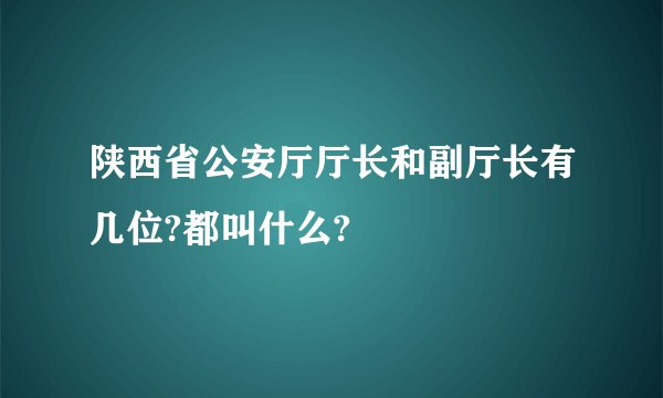 陕西省公安厅厅长和副厅长有几位?都叫什么?