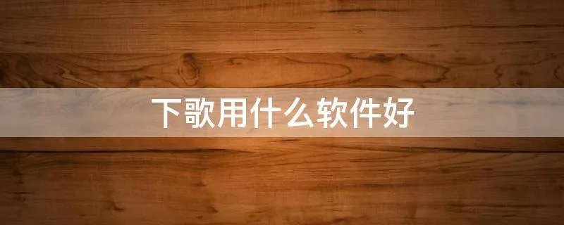 下歌用什么软件好