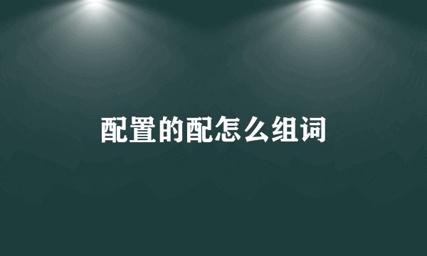 配置的配怎么组词