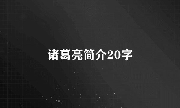 诸葛亮简介20字
