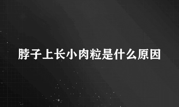 脖子上长小肉粒是什么原因