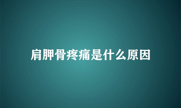 肩胛骨疼痛是什么原因