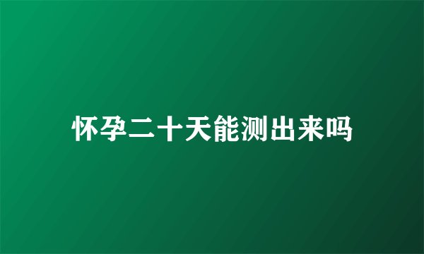 怀孕二十天能测出来吗