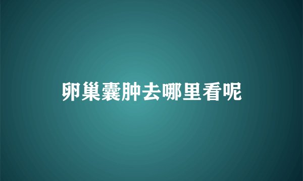卵巢囊肿去哪里看呢