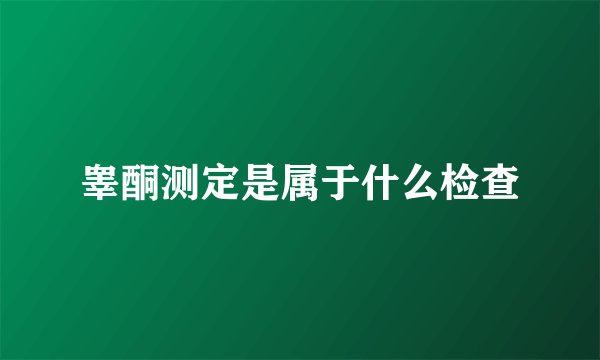 睾酮测定是属于什么检查