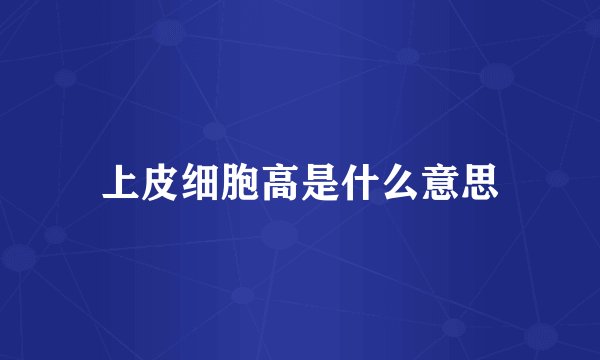 上皮细胞高是什么意思