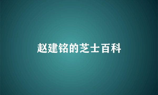 赵建铭的芝士百科