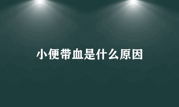 小便带血是什么原因