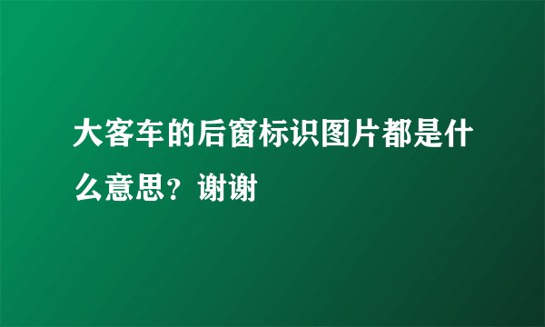 大客车的后窗标识图片都是什么意思？谢谢
