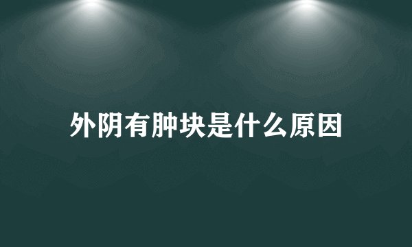 外阴有肿块是什么原因