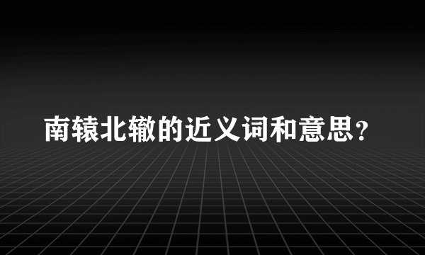 南辕北辙的近义词和意思?