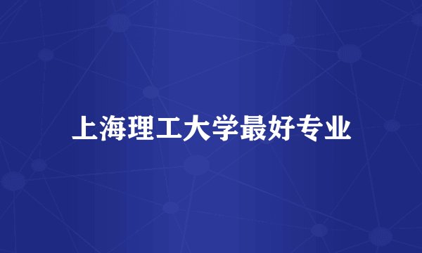 上海理工大学最好专业