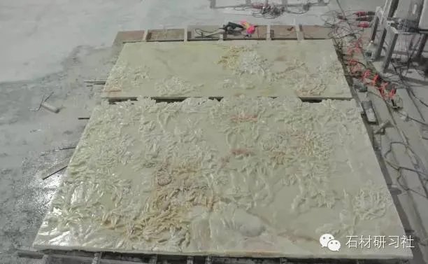 绝美玉石浮雕背景墙安装现场图集