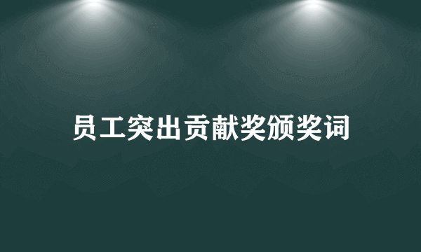 员工突出贡献奖颁奖词