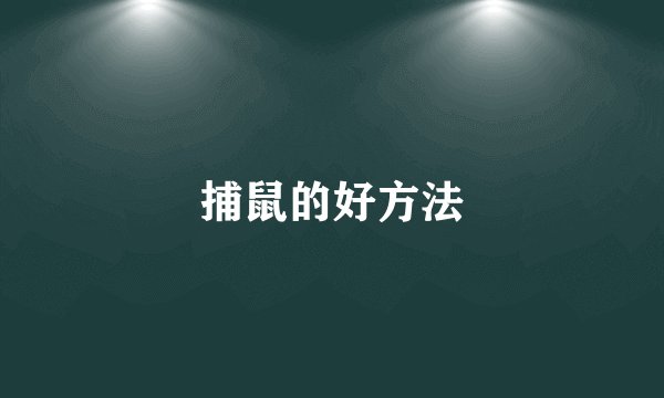 捕鼠的好方法