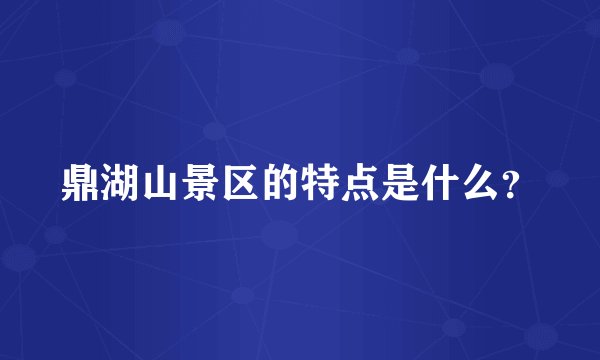 鼎湖山景区的特点是什么？